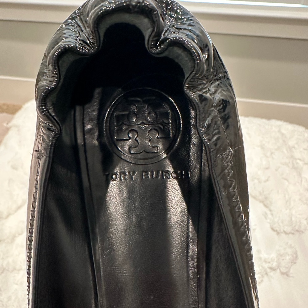 Tory Burch❤️ Flats Black Patent Leather-With Dust Bag - Picture 11 of 12